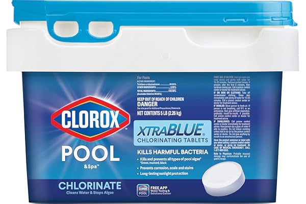 CLOROX Pool&Spa XtraBlue 3-Inch Long Lasting Chlorinating Tablets, 5-Pound Chlorine