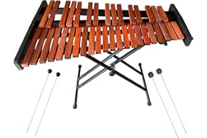 LYRICLIGHT 37 Note Xylophone Professional Wooden Glockenspiel Xylophone With Height Adjustable Stand,2 pairs Mallets and Carry Bag