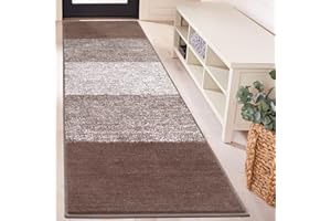Vaukki Indoor Doormat Entryway Door Rug, Non Slip Absorbent Mud Trapper Mat Inside Floor Mat, Washable Small Door Carpet for Entryway (Coffee, 2'x6')