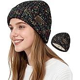 Satin Lined Beanie Women-Winter Hats for Women Silk Lined Beanie Cute Warm Knit Cuffed Hat Snow Ski Cap