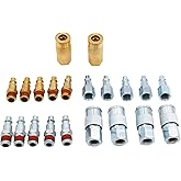 FIXSMITH Coupler Plug Accessory Kit - 21pcs Air Quick Coupler and Plug Kit with Plastic Storage Case,Quick Connect Air Fittin