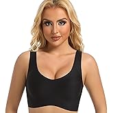 PRETTYWELL Sleep Bras, Thin Soft Comfy Daily Bras, Seamless Leisure Bras for Women, A to D Cup, with Removable Pads