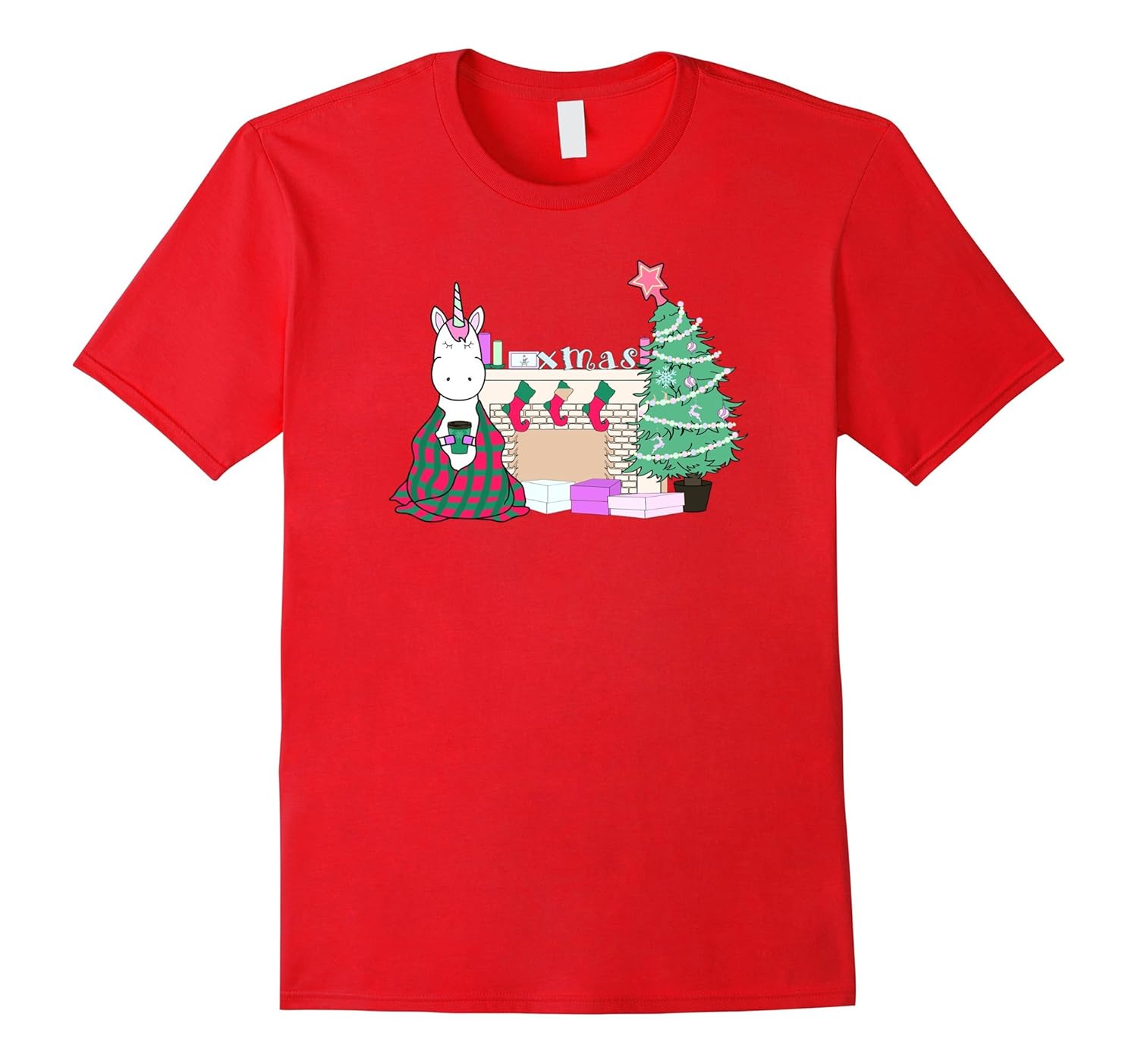 Cute Unique & Modern Cozy Christmas Unicorn T-Shirt & Gift-Rose