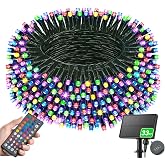 LitHome 34 Colors Solar String Lights Outdoor with Remote, 33 FT 100 LED | Solar &amp; USB Powered Halloween String Lights, Waterproof Color Changing Christmas Light for Xmas Tree Light Party Decor
