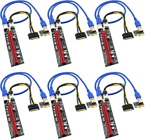 Amazon Com Pcie Riser Cable Ver006c Gpu Risers For Mining Rigs Gpu Extension Cable Gpu Crypto Currency Mining Cable With 6pin Sata Power Cable And 23 6in Extension Cable Extend Pcie X1 To Pcie X16 Pce Ver006c Computers Accessories