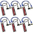 PCIE Riser Cable VER006C,GPU Risers for Mining Rigs,GPU Extension Cable,GPU Crypto Currency Mining Cable with 6Pin-SATA Power Cable and 23.6in Extension Cable,Extend PCIE X1 to PCIE X16(PCE-VER006C)
