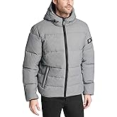 DKNY Men's Water Resistant Ultra Loft Hooded Logo Puffer Jacket (Standard and Big & Tall)
