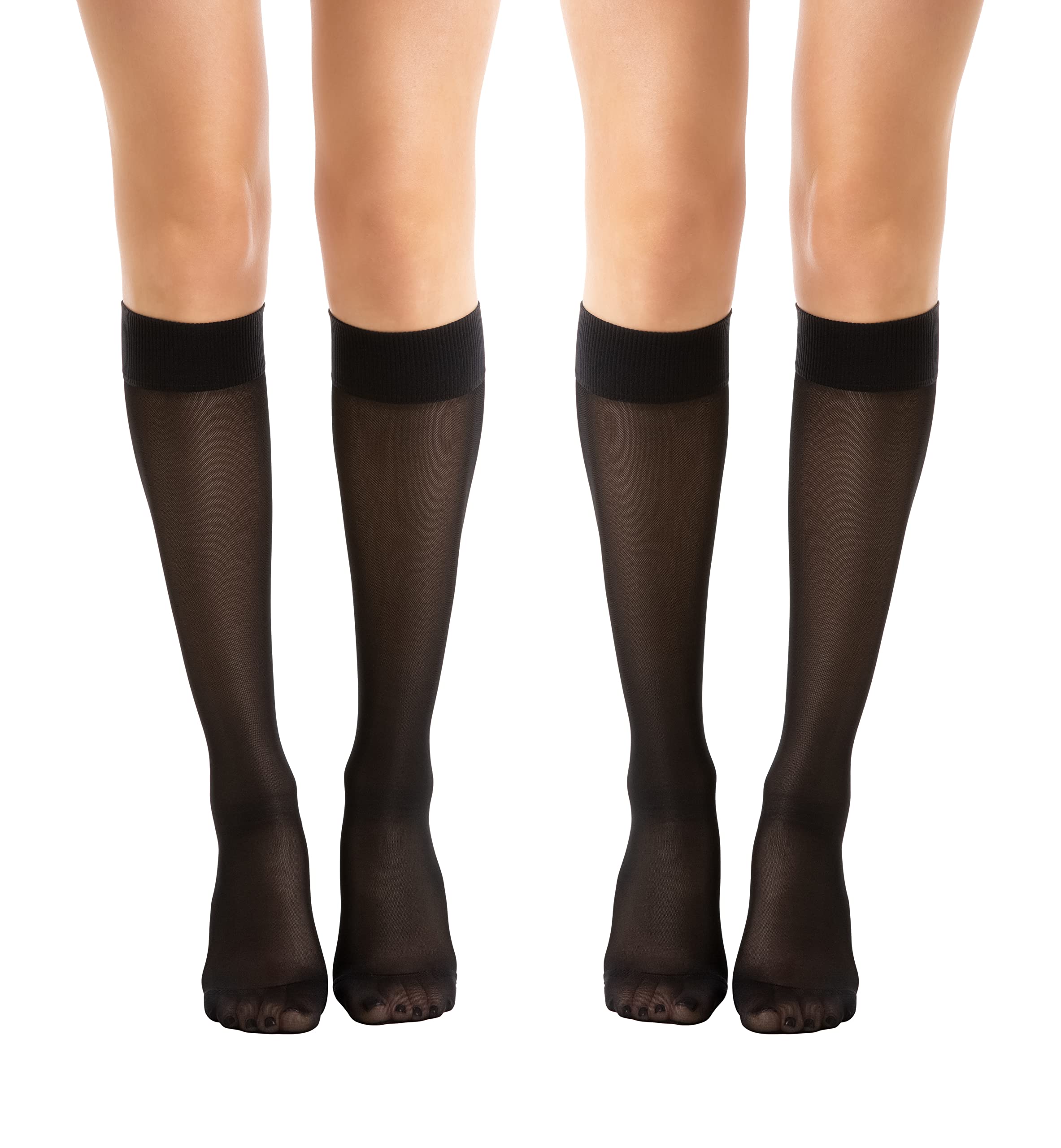 Relaxsan Basic 850 (2 Pairs - Black 1/S) Compression Socks for Women, Knee High Socks 18-22 mmHg — image 1