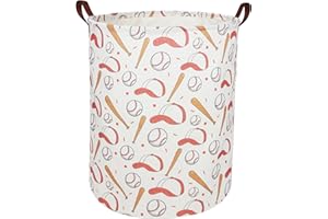 Essme Kids Laundry Basket,Baseball Laundry Hamper for Boys Room Decor,Boys hamper,Nursery Hamper,Home Organizer.(Baseball)