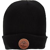Timberland Men's Cuffed Beanie with Leather Logo Patch