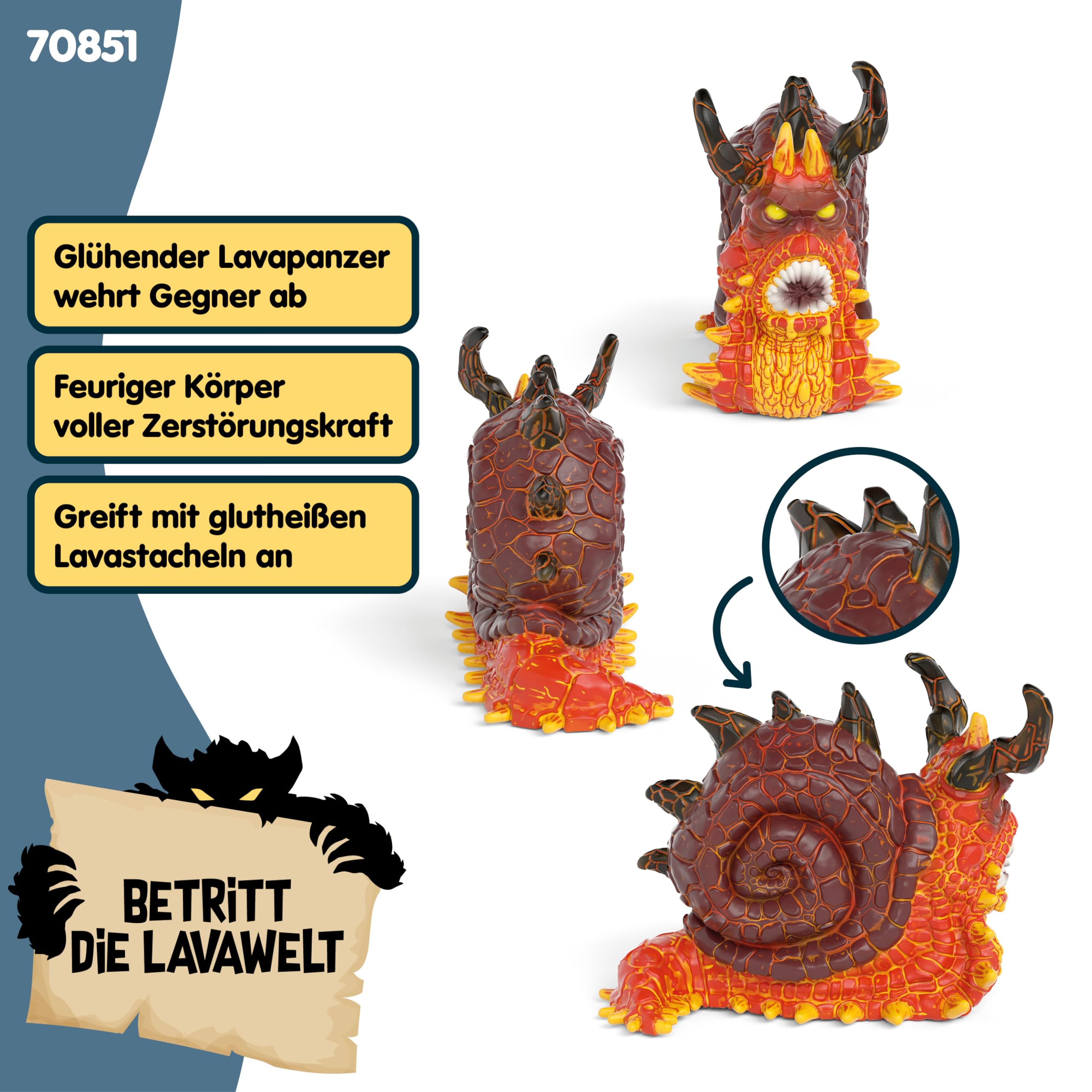 schleich ELDRADOR Creatures | Lavaschnecke 70851 | detailgetreue Monster Sammelfiguren | hochwertige Figuren zum Sammeln & Spielen | Geschenk für Kinder ab 7 Jahren | 8 x 5 x 7 cm 3