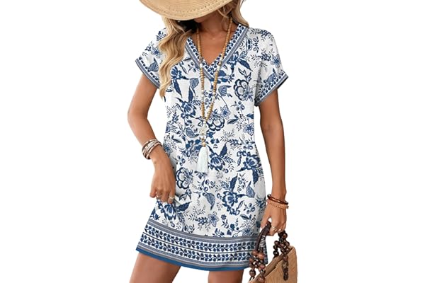 WIHOLL Dresses for Women 2025 Casual Summer Tshirt Dress Wedding Guest Dresses Short Sleeve Fashion Beach Vacation Clothes