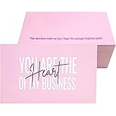 RXBC2011 Thank you Cards you are the Heart of my business Cards Package Insert for online business Pack of 100 (100 Card pink)