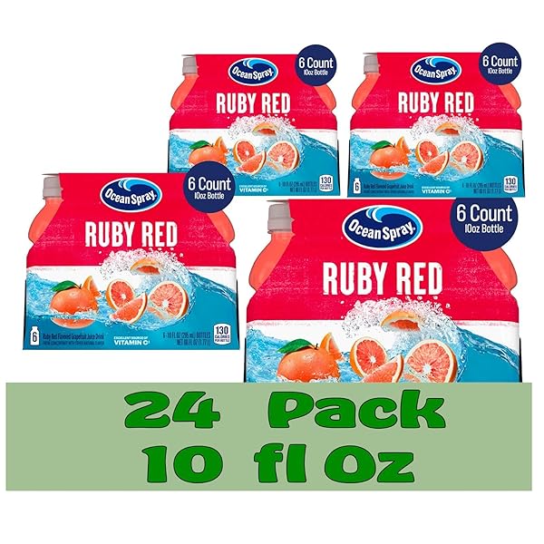 OCEAN SPRAY RUBY RED JUICE DRINK 10 FL OZ PLASTIC BOTTLE 24 PACK