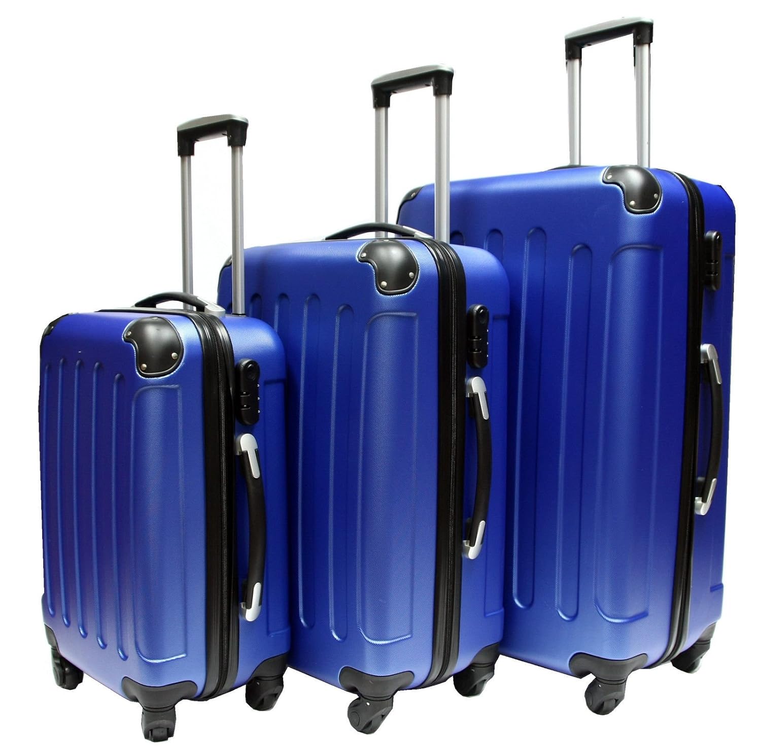 NEW HARD SHELL 4 WHEEL SUITCASE TROLLEY CASES CABIN CARRY ON LUGGAGE