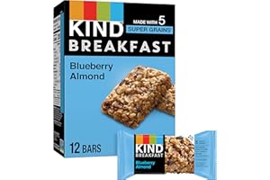 KIND Breakfast Bars, Blueberry Almond, Healthy Snacks, Gluten Free, 100% Whole Grains, 3g Protein, 6 Count