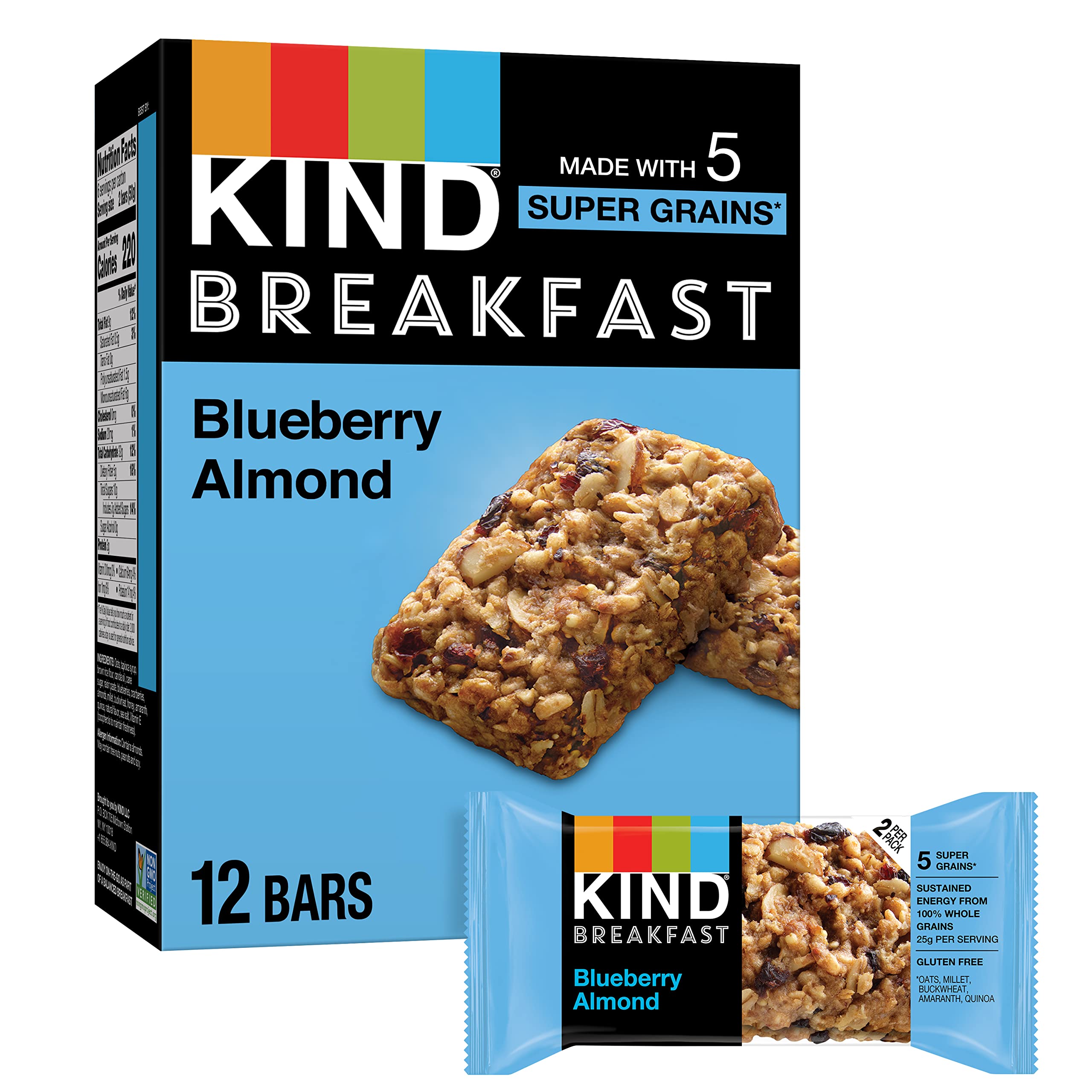 KIND Breakfast Bars, Blueberry Almond, Healthy
