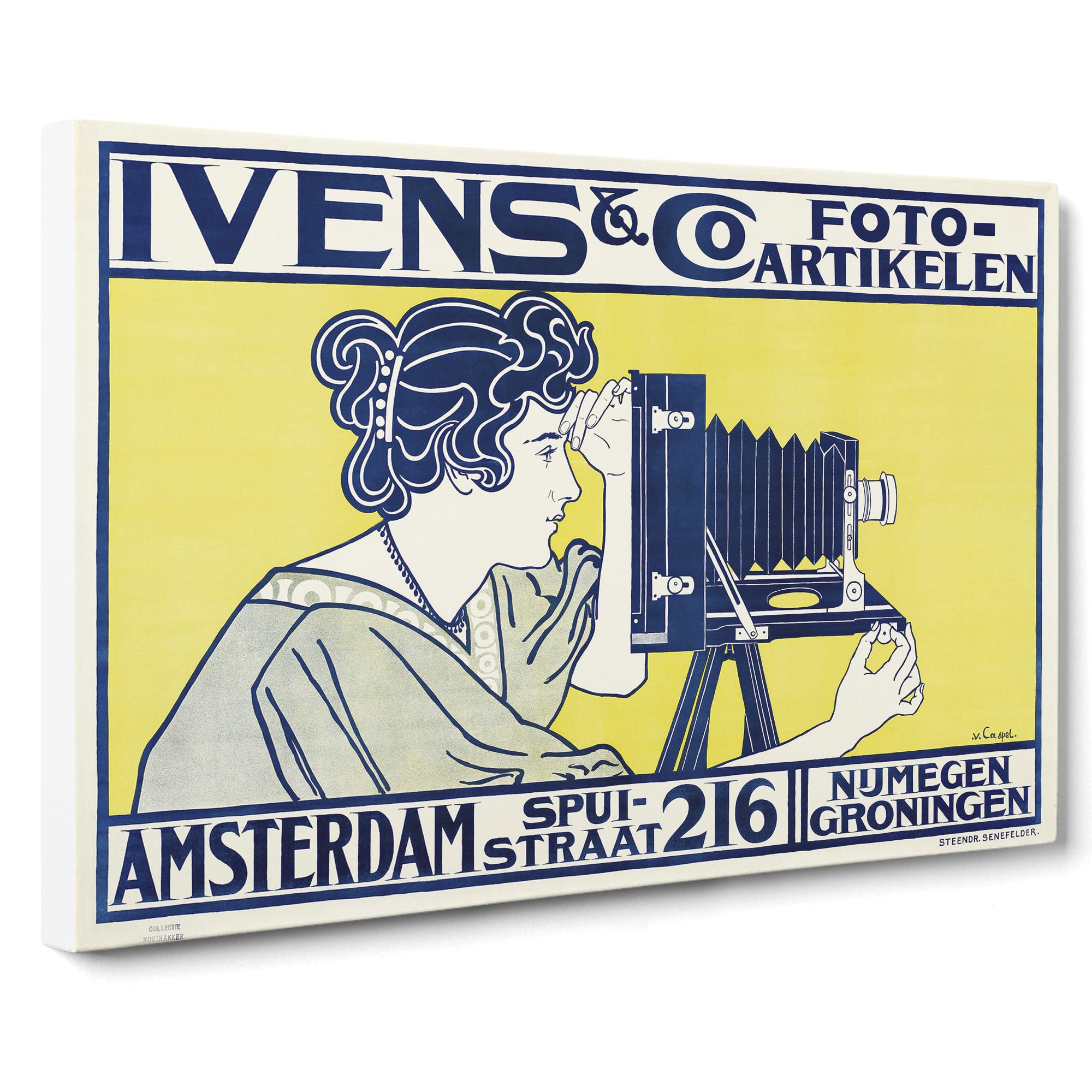 Ivens And Co By Johann Georg Van Caspel Vintage Advertisement Canvas Print | Gallery Wrapped 30mm Frame Wall Art | 20x14 inches | Ready to Hang | Classic Picture | Living Room Bedroom Lounge Office