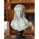 Veiled Lady Bust Veiled Maiden Bust Sculpture 9.8 inch Gothic Statue Handmade Resin Crafts Home Decor Aesthetic for Home Art 