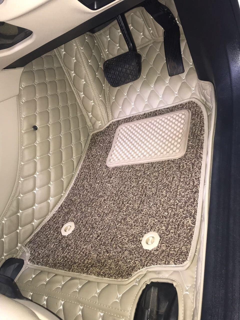Coozo Faux Leather 7D Car Mats for Maruti Suzuki Swift Dzire 2017 (Beige)