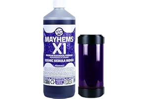Mayhems - X1 Premixed PC Coolant - Computer Water Cooling Fluid - Liquid Cooling, Eco Friendly Series, 1 Litre, Cosmic Nebula Indigo