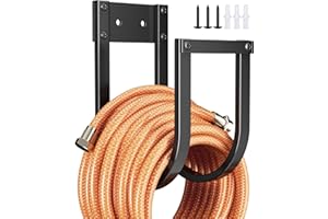 Garden Hose Holder Wall Mount - Heavy Duty Metal Water Hose Hanger for Outside, Durable Hose Hook for Garden, Garage, or Yard
