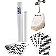 JaniWrap | Out of Order Urinal & Toilet Covers with "Not in Service" Labels | 32 Applications | Self Adhesive | Easy Application | Gray Labels - Not In Service