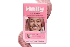 Hally Hair Color Cloud Hair Dye (Rose Gold) - Demi-Permanent Foam Hair Color for Women & Men - Mess-Free & Long-Lasting Hair Dye Kit, Hair Coloring Products Wash Out in 4-6 Weeks, Vegan