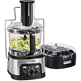 Hamilton Beach Professional Stack & Snap Food Processor & Veggie Spiralizer for Slicing, Shredding and Kneading, Extra-Large 