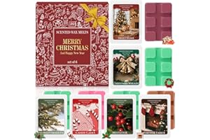 STRN Wax Melts, Christmas Scented Soy Wax Cubes for Wax Warmers, Long-Lasting Scent Home Fragrance Soy Wax Melts for Christmas Gift, 1.25 OZ * 6 Packs