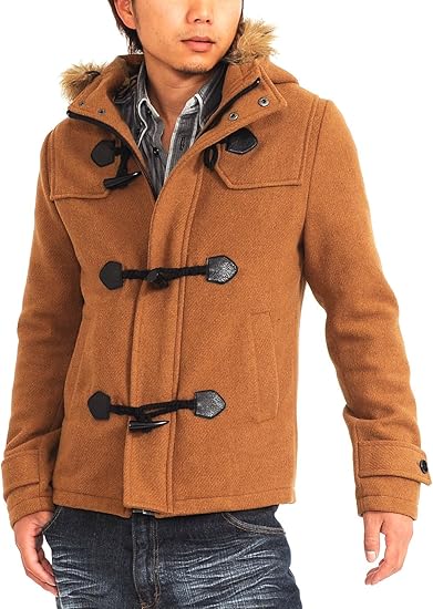 Amazon スペイド Spade ダッフルコート メンズ ダッフル ショート丈 ファー ジャケット W250 M キャメル コート ジャケット 通販