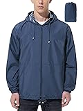 UIQUR Mens Rain Jacket Raincoat Windbreaker Running