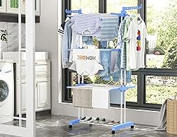 HOMIDEC Clothes Drying Rack, Large 4-Tier Foldable