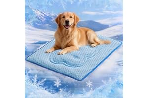 Dog Cooling Mat, Thick Cooling Mat for Extra Large Dogs with PCM & Thermochromic Tech, Dual-Sided Durable Waterproof Cool Dog