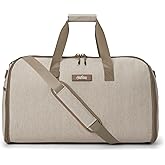 Halfday Convertible 2-in-1 Garment Duffel Weekender Bag 45L | Wrinkle-Free Travel, Hanging Suit Compartment, Shoe Pockets, Trolley Sleeve. Durable & Water-Resistant Carry-On, Stone