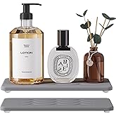 2pcs Fast Drying Absorbent Stone Sink Trays, Stone Faucet Mat for Kitchen Sink, Bathroom Counter Organizer Caddy, Diatomaceous Earth Tray Used for Hand/Dish Soap Dispenser, Sponge Coaster Holder