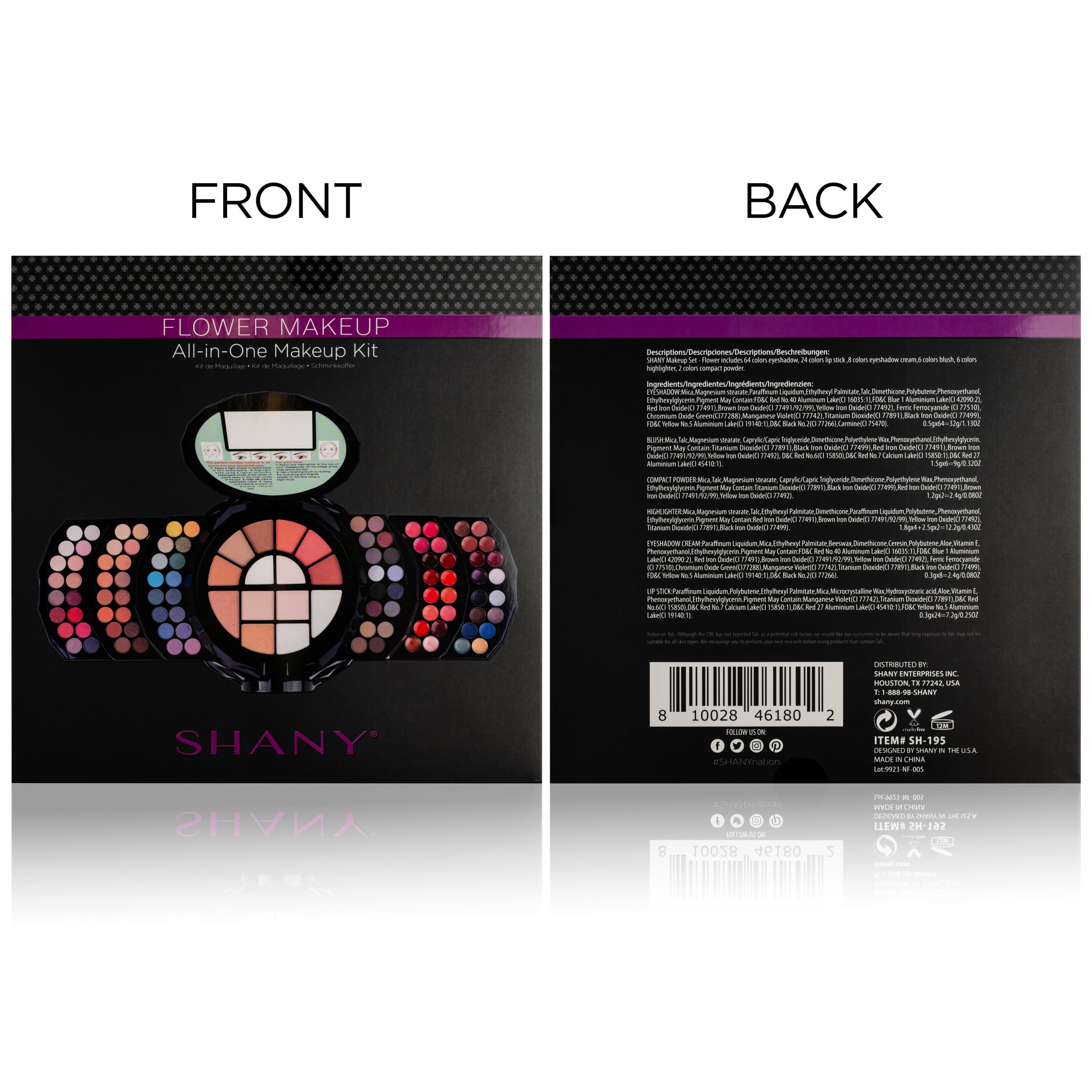 SHANY All In One FLOWERS Makeup Set - Ultimate Fancy Makeup Kit - Eyeshadows, Lip colors, Face Powders, Highlighters, and Blushes. Gift Set