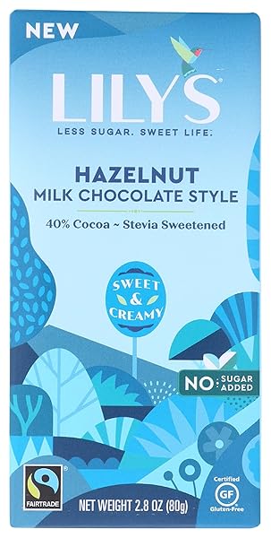 LILY’S SWEETS, HAZELNUT MILK CHOCOLATE BAR, 2.8 OUNCE