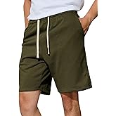 Men's Casual Shorts 7" Cotton Athletic Running Shorts Elastic Waist Drawstring Workout Sweat Shorts