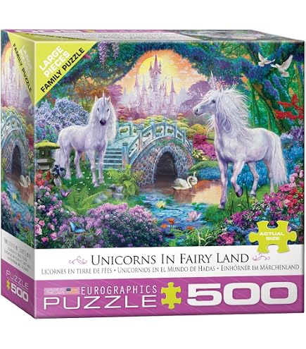 Amazon.com: Educa 17985 Fairy and Unicorn Puzzle, 500 Pieces