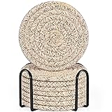 ABenkle 8 Pcs Drink Coasters with Holder, Cotton