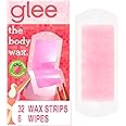 JOY Glee Waxing Kit for Women, Hair Removal Wax Strips for Women, Body Wax Kit, 32 Wax Strips and 6 Finishing Wipes, Smooth Skin, Long-lasting Results, Raspberry Scent, Dermatologist Tested, Vegan