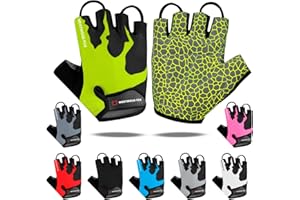 Cycling Gloves Half Finger Unisex Padded Grips Palm Bicycle Summer Riding MTB Bike Gloves for Men Women Non-Slip Fingerless S