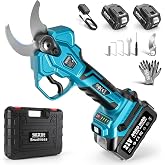 SEESII Electric Pruning Shears 1.6'' Cut, 4 Modes Cordless Brunch Cutter | Brushless Motor, SK5 Blade, 2x4.0Ah Batteries, 2500+ Cuts, LCD Display, Auto Sleep, Lightweight Grip, Power Pruner Garden Use