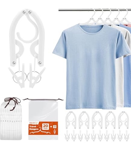 Sieral 40-Pack Foldable Travel Hangers - Portable Plastic Folding Clothes Hangers For Suitcase, Cruise, Hotel