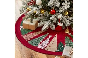 Lanpn Christmas Tree Skirt 90cm, Velvet Xmas Tree Skirt Winter Christmas Tree Mat for Large Artificial Trees Winter Home Part