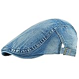 meioro Women Denim Newsboy Cap Cotton Flat Cap Ivy