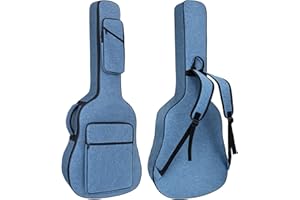 MUZTOP Guitar case, 39 40 41 Inch Acoustic Guitar Bag, 0.45Thick Padding Guitar Gig Bag with Comfortable Handle and Pockets Acoustic Guitar Backpack Case Sofe, Blue