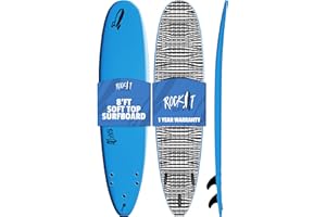 Rock It 8' Big Softy Surfboard, Soft Top Surfboard, Longboard Surfboard, Surf Boards Adults