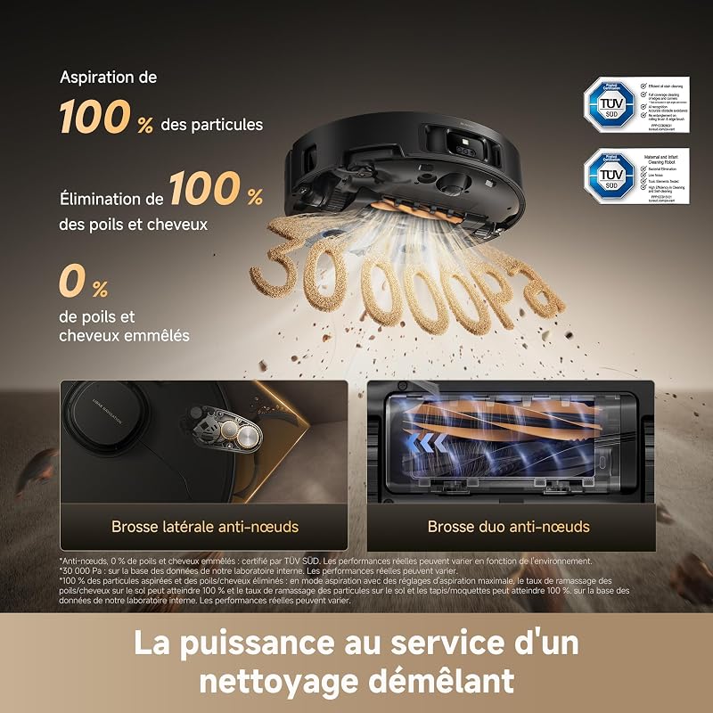 Matrix10 Pro Robot Aspirateur Laveur, Station Multi-serpillières